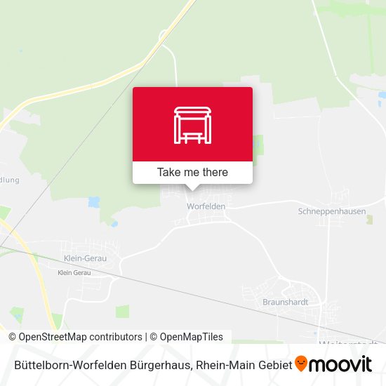 Büttelborn-Worfelden Bürgerhaus map