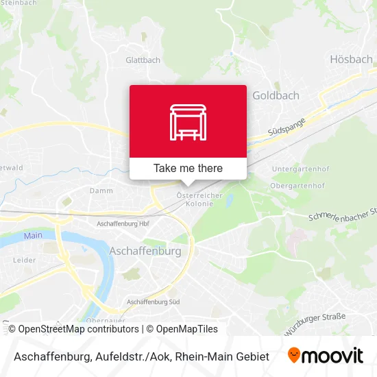 Карта Aschaffenburg, Aufeldstr./Aok