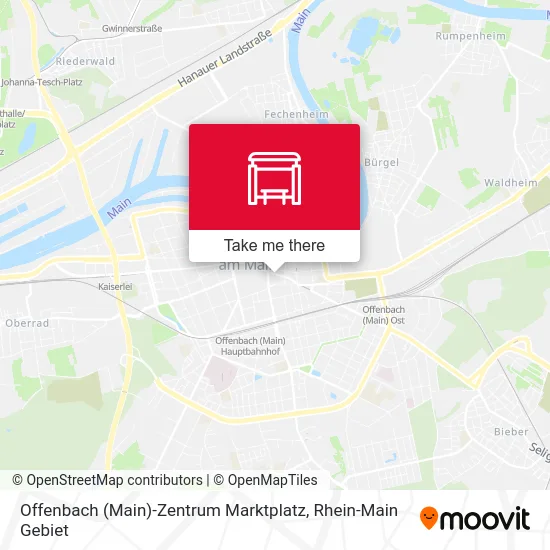 Карта Offenbach (Main)-Zentrum Marktplatz