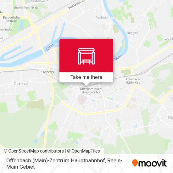 Карта Offenbach (Main)-Zentrum Hauptbahnhof
