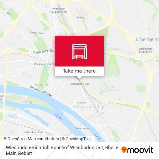 Wiesbaden-Biebrich Bahnhof Wiesbaden Ost map