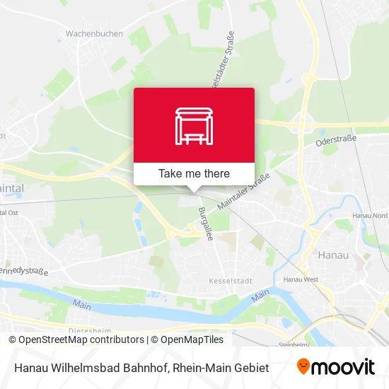 Карта Hanau Wilhelmsbad Bahnhof