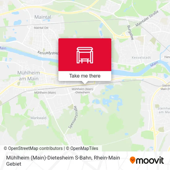 Карта Mühlheim (Main)-Dietesheim S-Bahn
