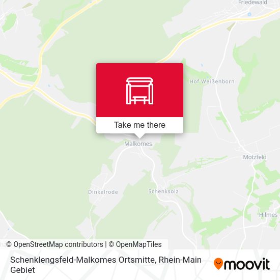 Карта Schenklengsfeld-Malkomes Ortsmitte