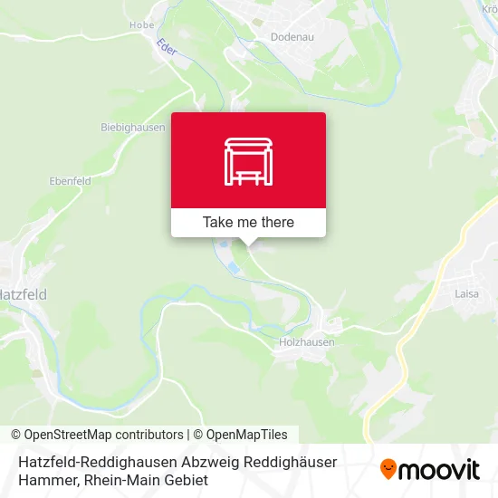 Карта Hatzfeld-Reddighausen Abzweig Reddighäuser Hammer