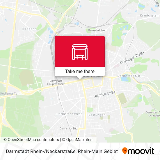 Карта Darmstadt Rhein-/Neckarstraße