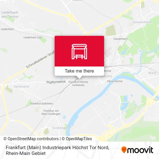 Карта Frankfurt (Main) Industriepark Höchst Tor Nord