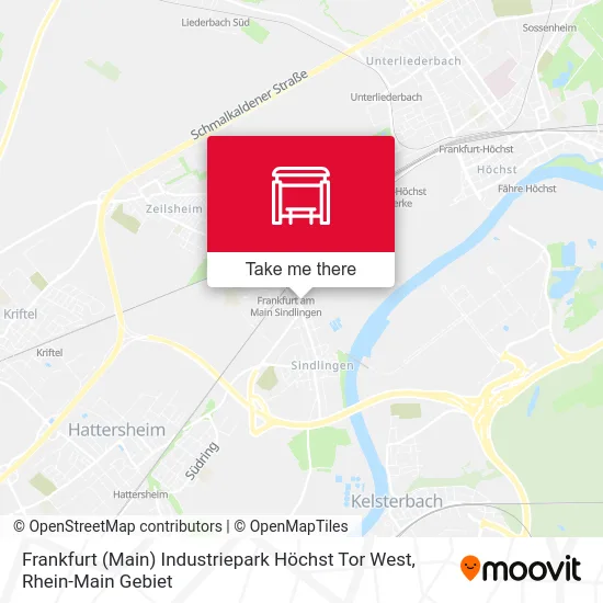 Карта Frankfurt (Main) Industriepark Höchst Tor West