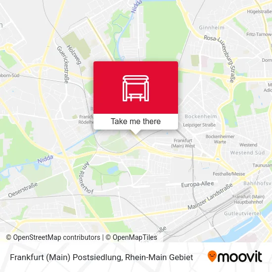 Карта Frankfurt (Main) Postsiedlung
