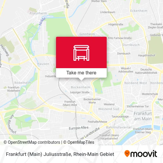 Карта Frankfurt (Main) Juliusstraße