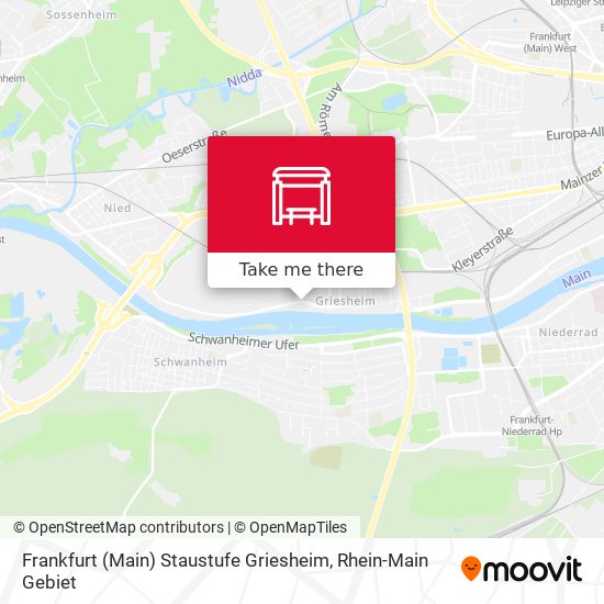 Карта Frankfurt (Main) Staustufe Griesheim