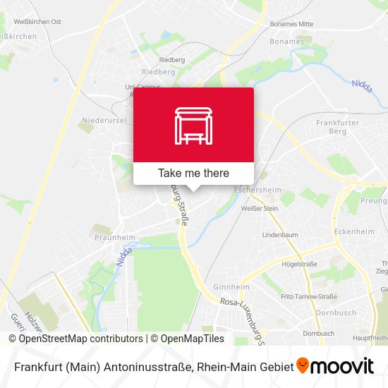 Frankfurt (Main) Antoninusstraße map