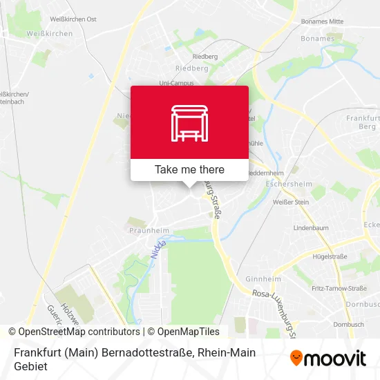 Карта Frankfurt (Main) Bernadottestraße