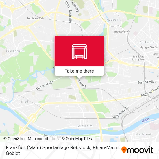 Карта Frankfurt (Main) Sportanlage Rebstock