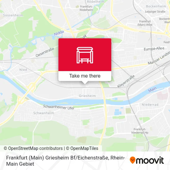 Карта Frankfurt (Main) Griesheim Bf / Eichenstraße