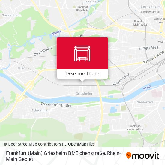 Карта Frankfurt (Main) Griesheim Bf / Eichenstraße