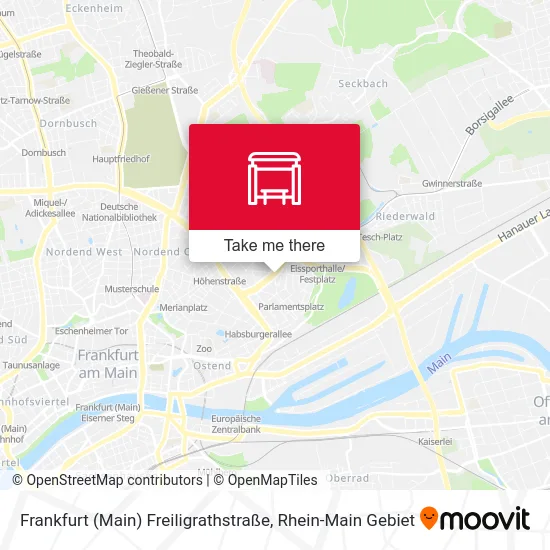 Карта Frankfurt (Main) Freiligrathstraße