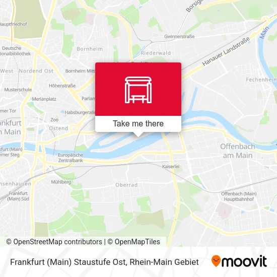 Карта Frankfurt (Main) Staustufe Ost