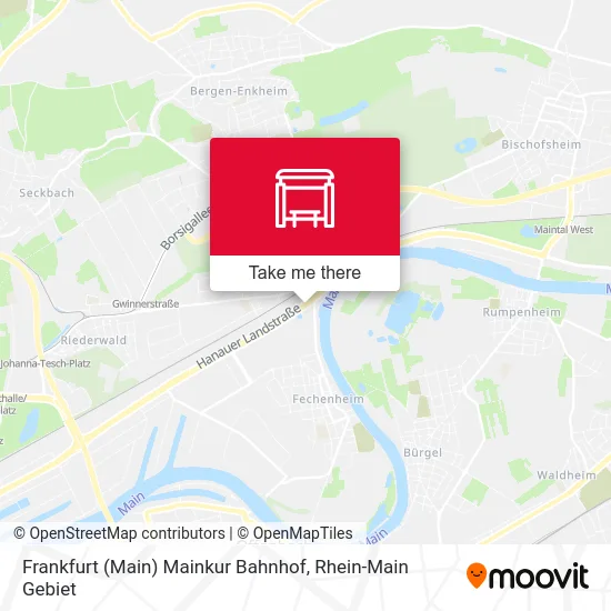 Карта Frankfurt (Main) Mainkur Bahnhof