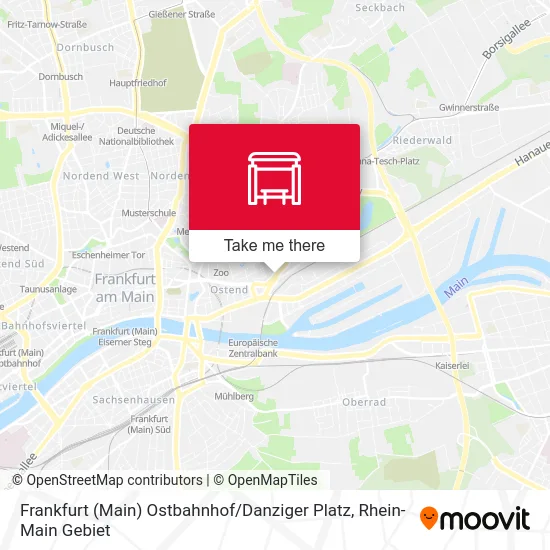 Карта Frankfurt (Main) Ostbahnhof / Danziger Platz