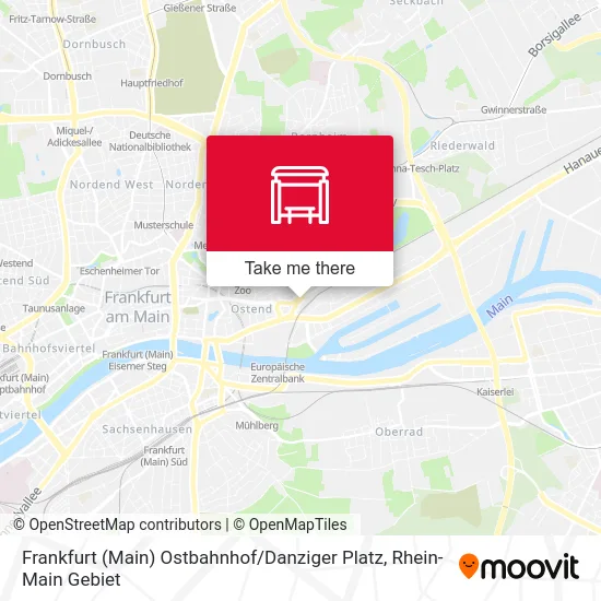 Карта Frankfurt (Main) Ostbahnhof / Danziger Platz
