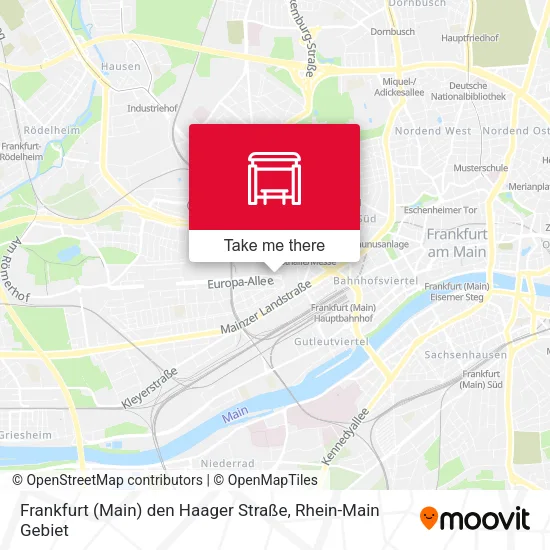 Карта Frankfurt (Main) den Haager Straße
