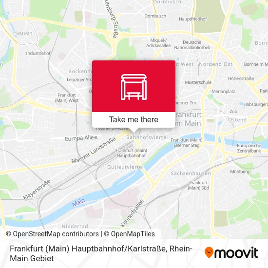 Карта Frankfurt (Main) Hauptbahnhof / Karlstraße