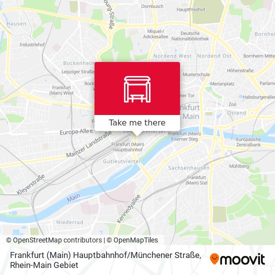 Карта Frankfurt (Main) Hauptbahnhof / Münchener Straße