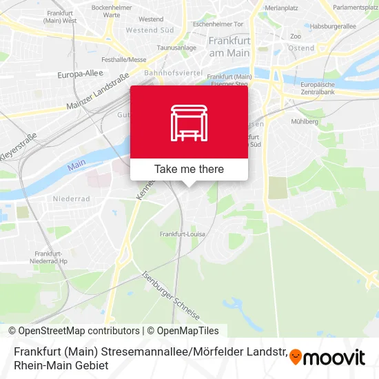 Карта Frankfurt (Main) Stresemannallee / Mörfelder Landstr
