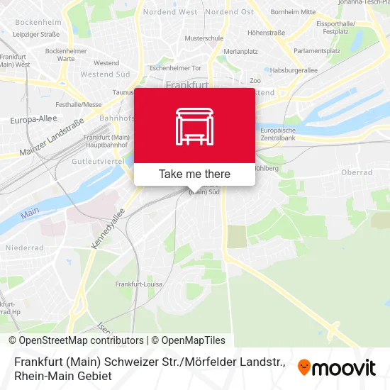 Карта Frankfurt (Main) Schweizer Str. / Mörfelder Landstr.