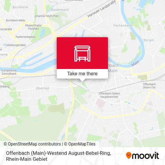 Карта Offenbach (Main)-Westend August-Bebel-Ring