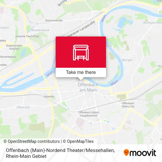 Карта Offenbach (Main)-Nordend Theater / Messehallen