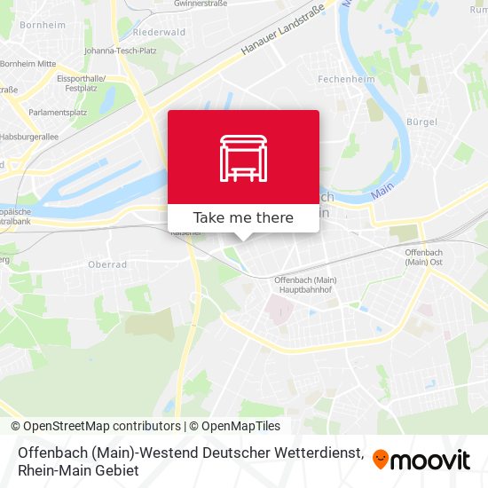 Карта Offenbach (Main)-Westend Deutscher Wetterdienst