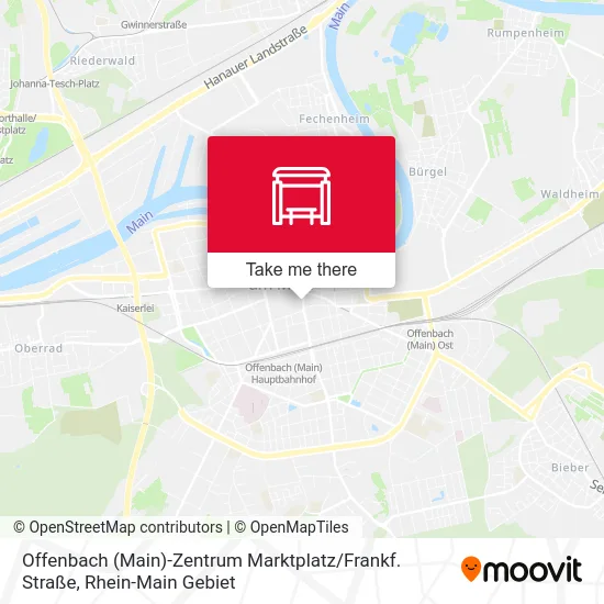 Карта Offenbach (Main)-Zentrum Marktplatz / Frankf. Straße