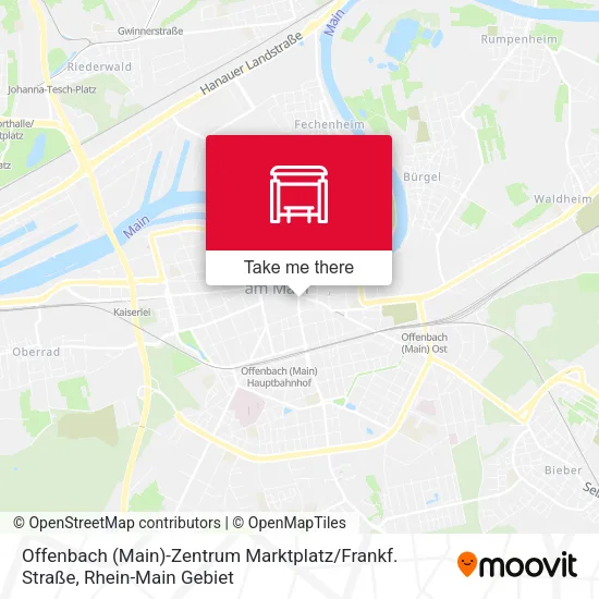 Карта Offenbach (Main)-Zentrum Marktplatz / Frankf. Straße