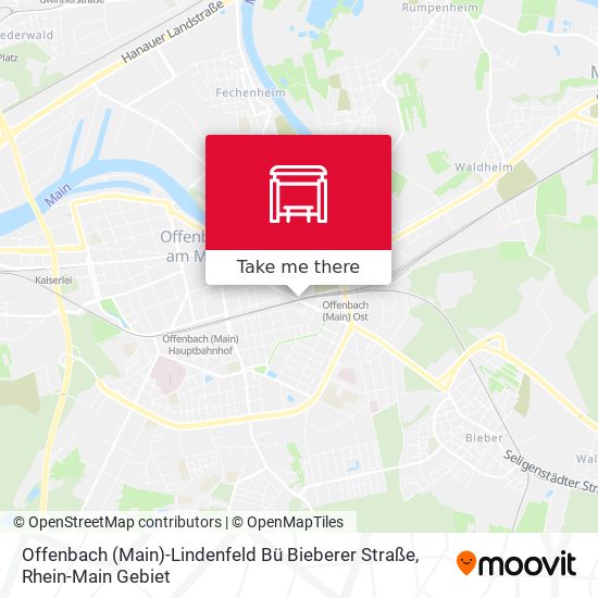 Карта Offenbach (Main)-Lindenfeld Bü Bieberer Straße