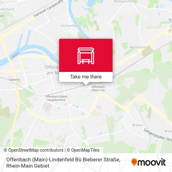 Карта Offenbach (Main)-Lindenfeld Bü Bieberer Straße