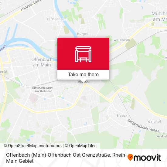 Карта Offenbach (Main)-Offenbach Ost Grenzstraße