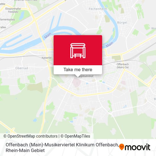 Карта Offenbach (Main)-Musikerviertel Klinikum Offenbach