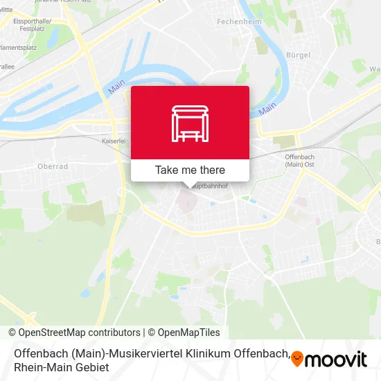 Карта Offenbach (Main)-Musikerviertel Klinikum Offenbach