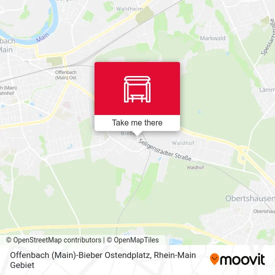 Карта Offenbach (Main)-Bieber Ostendplatz