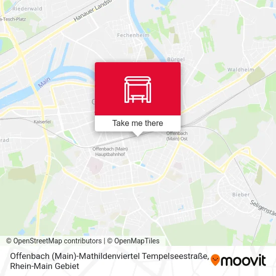Карта Offenbach (Main)-Mathildenviertel Tempelseestraße