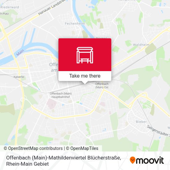 Карта Offenbach (Main)-Mathildenviertel Blücherstraße