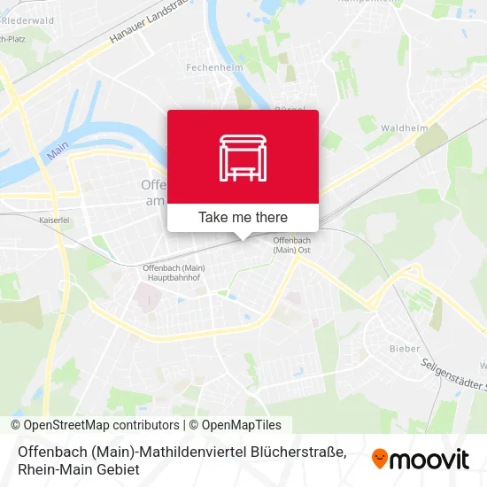 Карта Offenbach (Main)-Mathildenviertel Blücherstraße