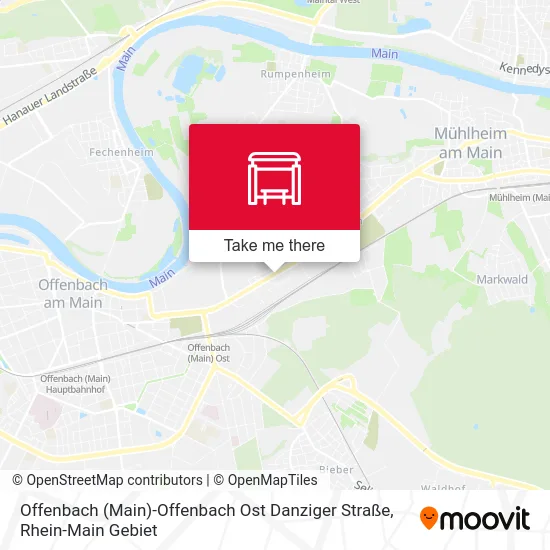 Карта Offenbach (Main)-Offenbach Ost Danziger Straße