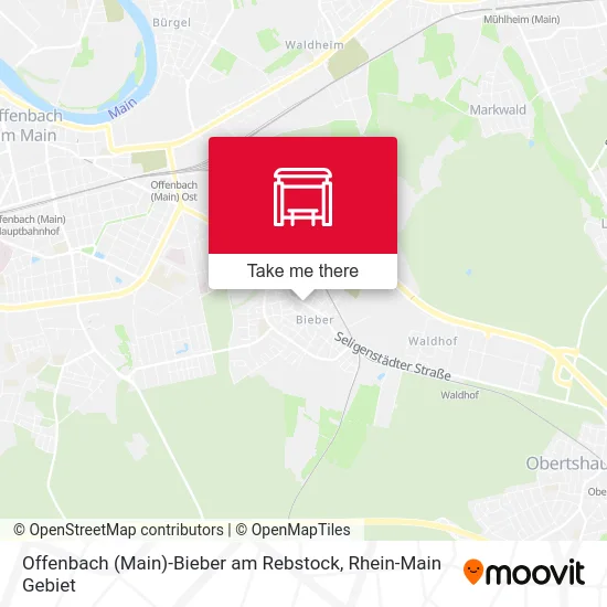 Карта Offenbach (Main)-Bieber am Rebstock