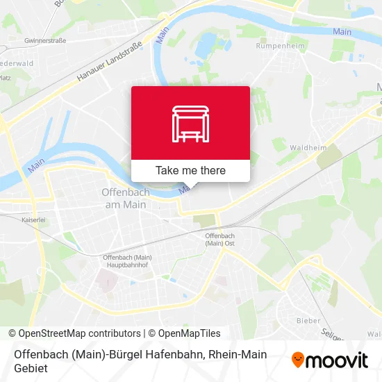Карта Offenbach (Main)-Bürgel Hafenbahn