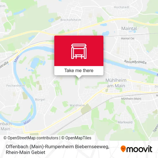 Карта Offenbach (Main)-Rumpenheim Biebernseeweg