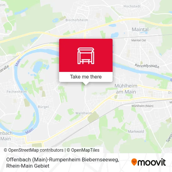 Карта Offenbach (Main)-Rumpenheim Biebernseeweg