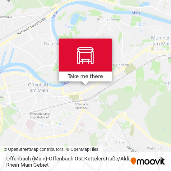 Карта Offenbach (Main)-Offenbach Ost Kettelerstraße / Aldi